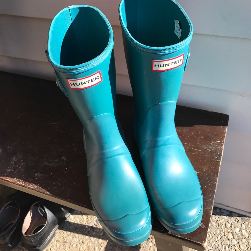 Hunter boots short teal